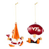 Virginia Tech Hokies Ornament Gnome Fan 2 Pack - Evergreen Enterprises