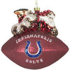 Indianapolis Colts 5 1/2 Peggy Abrams Glass Football Ornament CO - SC Sports