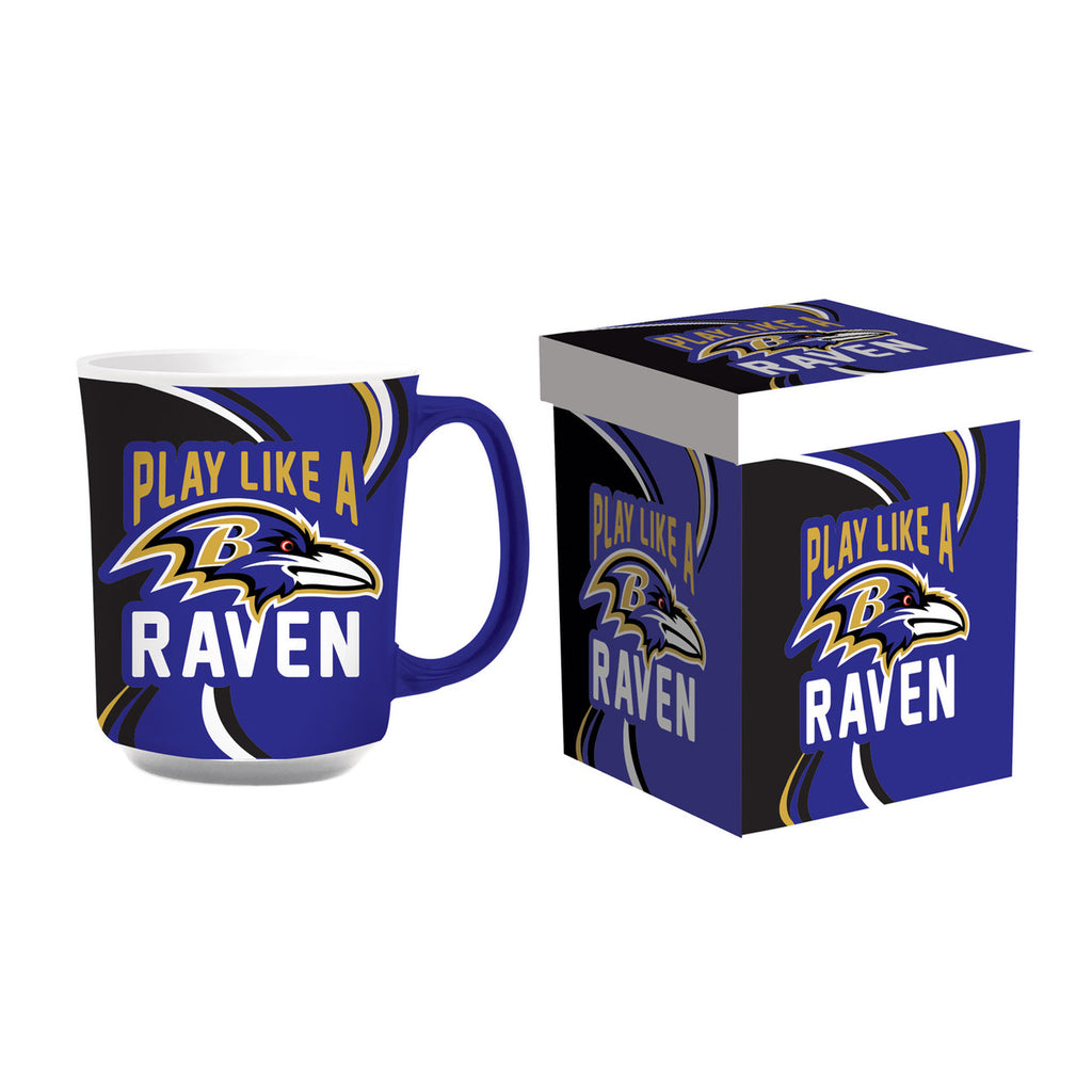 Baltimore Ravens Coffee Mug 14oz Ceramic with Matching Box - Evergreen Enterprises