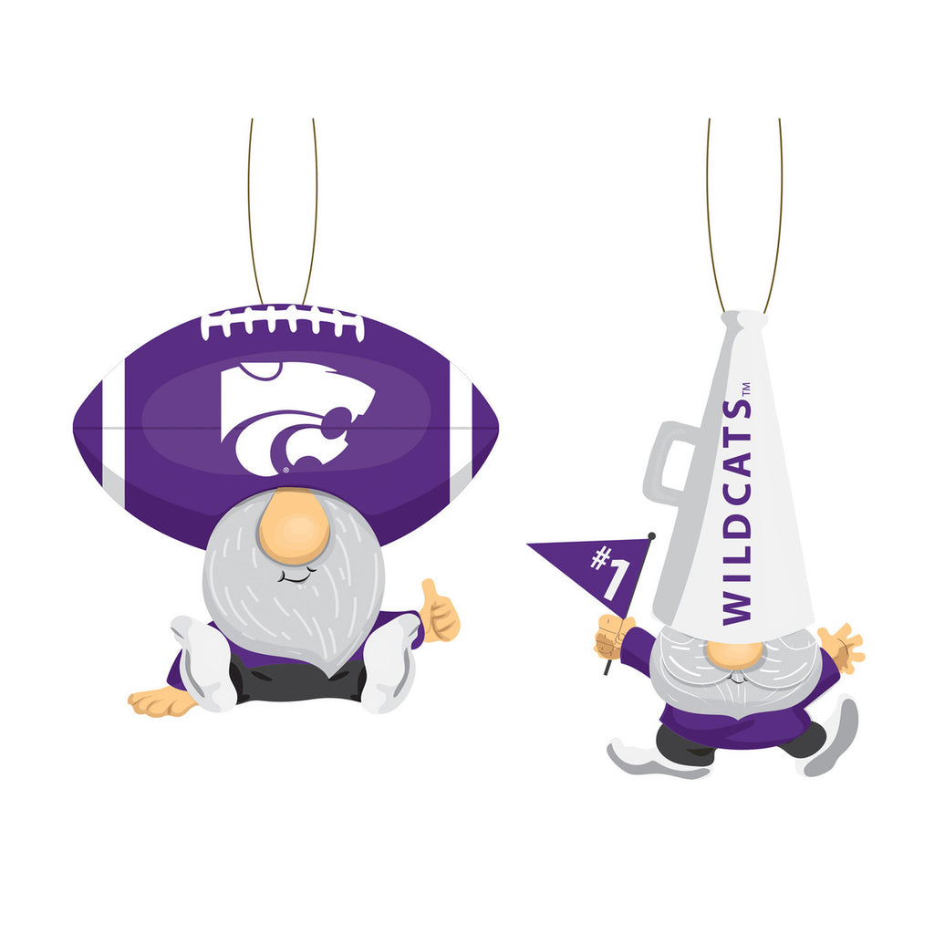 Kansas State Wildcats Ornament Gnome Fan 2 Pack - Evergreen Enterprises