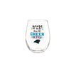 Carolina Panthers Glass 17oz Wine Stemless Boxed - Evergreen Enterprises