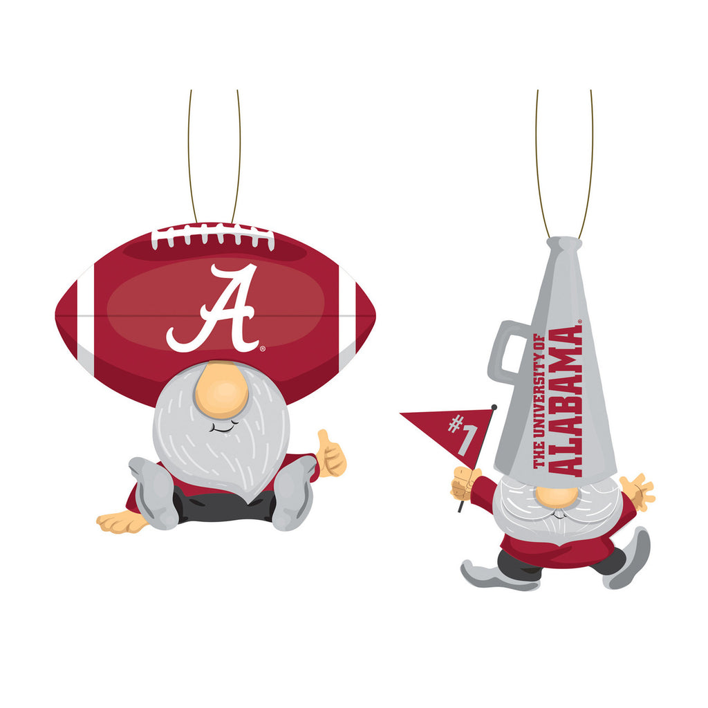 Alabama Crimson Tide Ornament Gnome Fan 2 Pack - Evergreen Enterprises