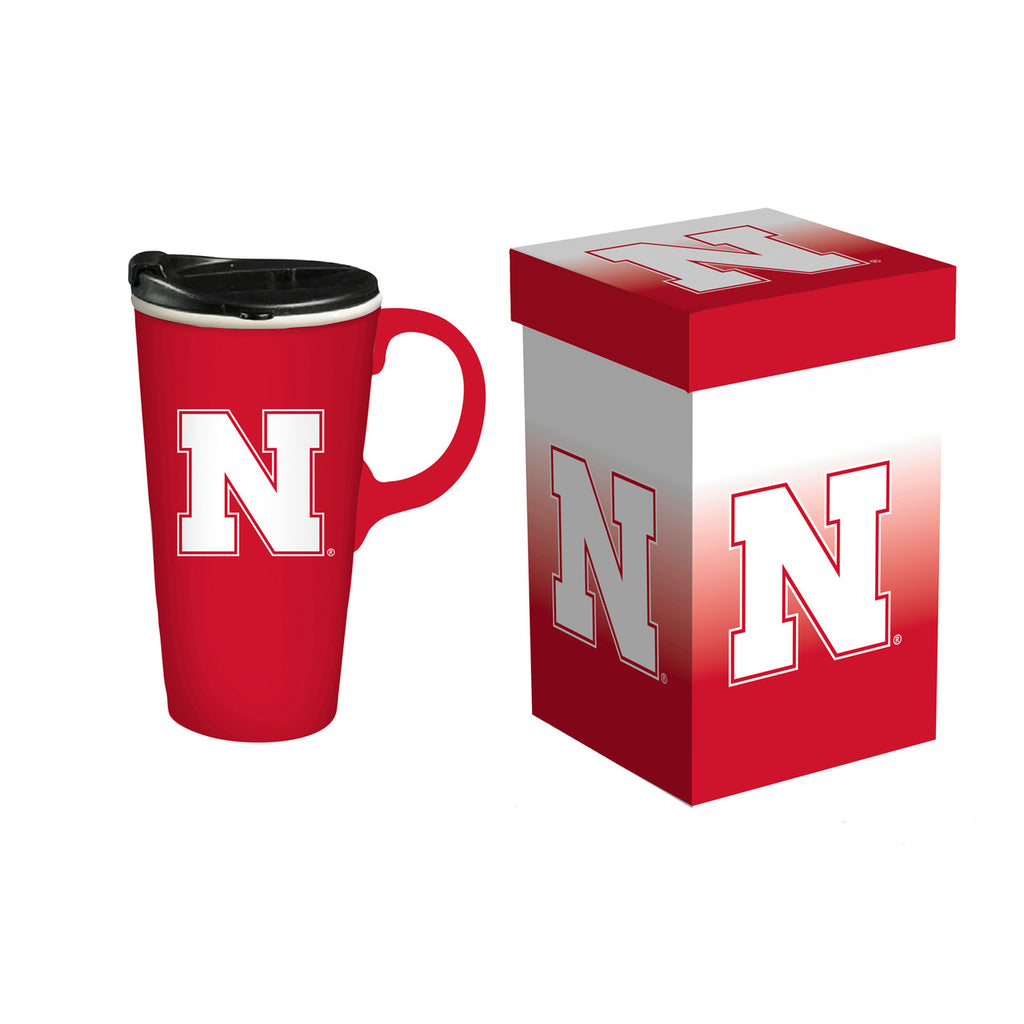 Nebraska Cornhuskers Drink 17oz Travel Latte Boxed - Evergreen Enterprises