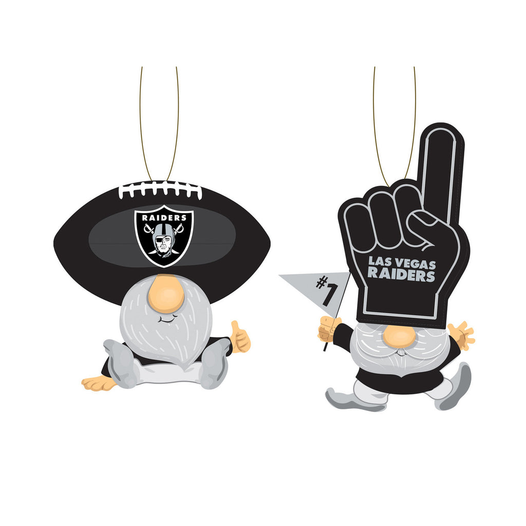 Las Vegas Raiders Ornament Gnome Fan 2 Pack - Evergreen Enterprises