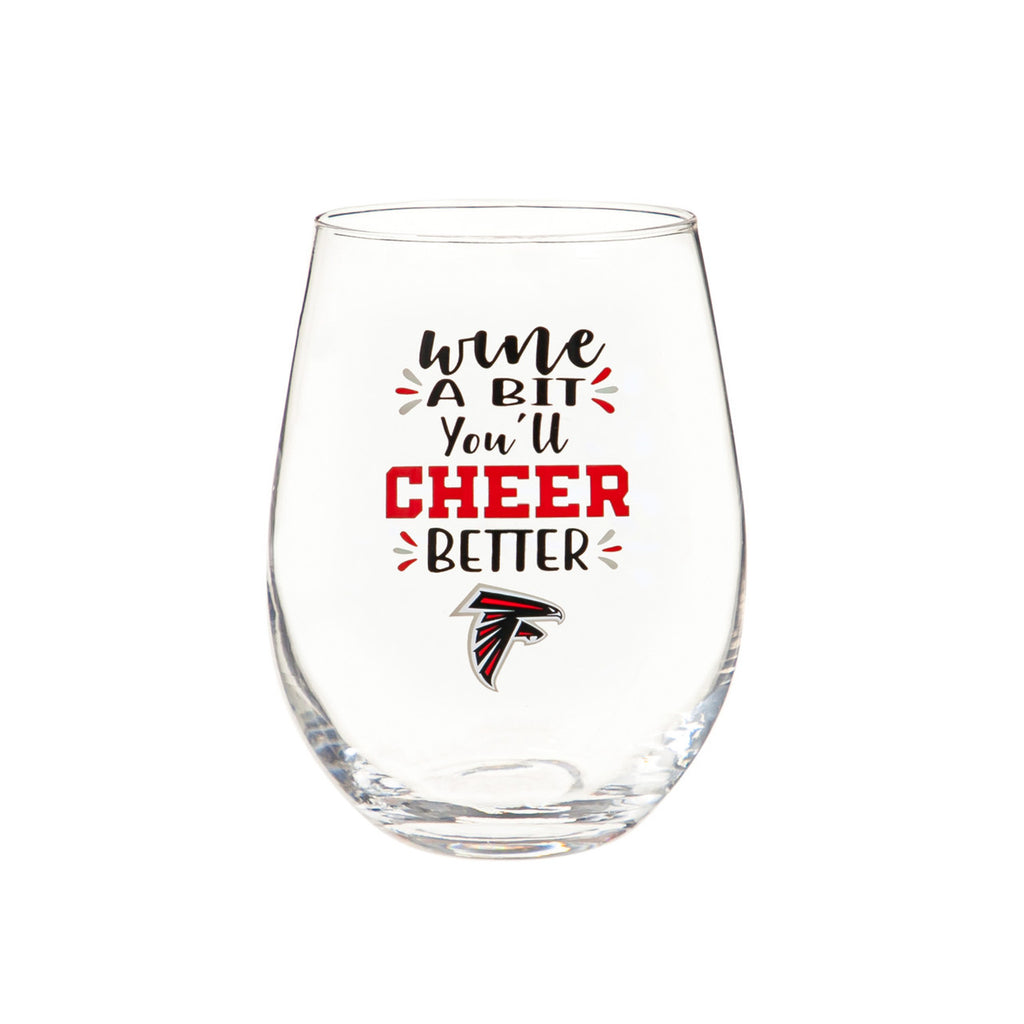 Atlanta Falcons Glass 17oz Wine Stemless Boxed - Evergreen Enterprises