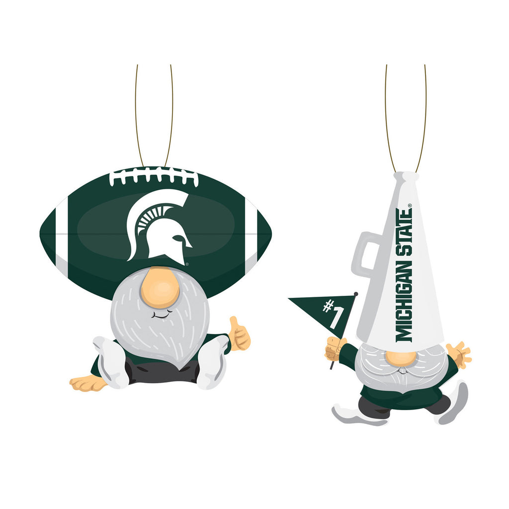 Michigan State Spartans Ornament Gnome Fan 2 Pack - Evergreen Enterprises