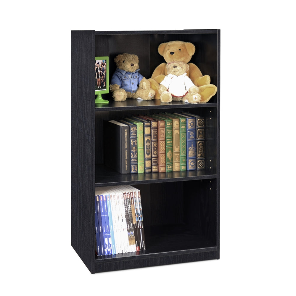 JAYA Simple Home 3-Shelf Bookcase, Black - Furinno