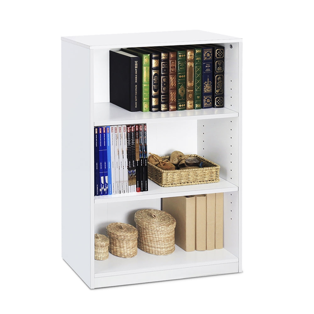 JAYA Simple Home 3-Shelf Bookcase, White - Furinno
