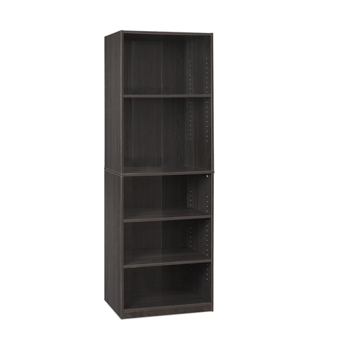 JAYA Simply Home 5-Shelf Bookcase, CC Espresso - Furinno