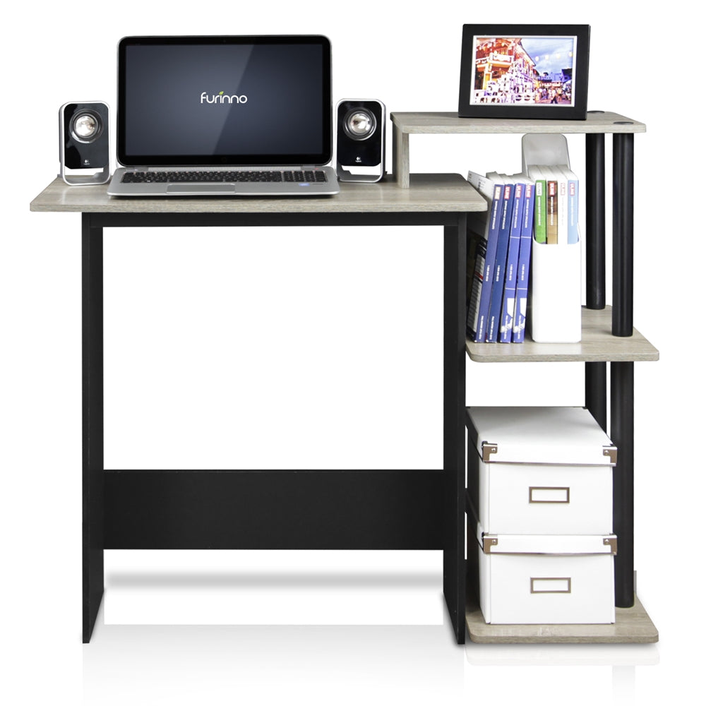 Efficient Home Laptop Notebook Computer Desk, Oak Grey/Black - Furinno