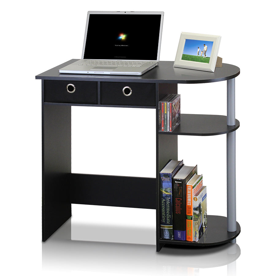 Go Green Home Laptop Notebook Computer Desk/Table, Black/Grey/Black - Furinno