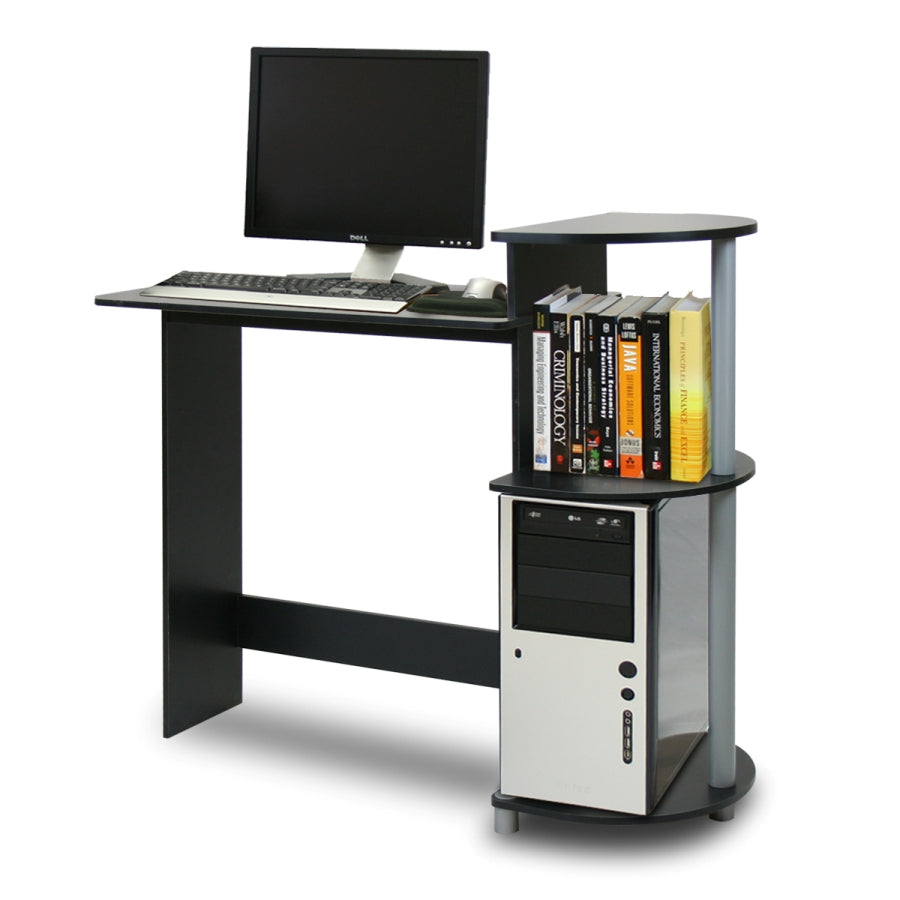 Compact Computer Desk, Black/Grey - Furinno