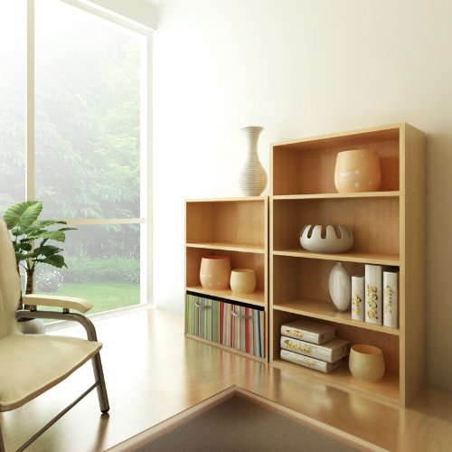 Pasir 3 Tier Open Shelf, Steam Beech - Furinno