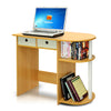 Go Green Home Laptop Notebook Computer Desk/Table, Beech/Ivory/White - Furinno