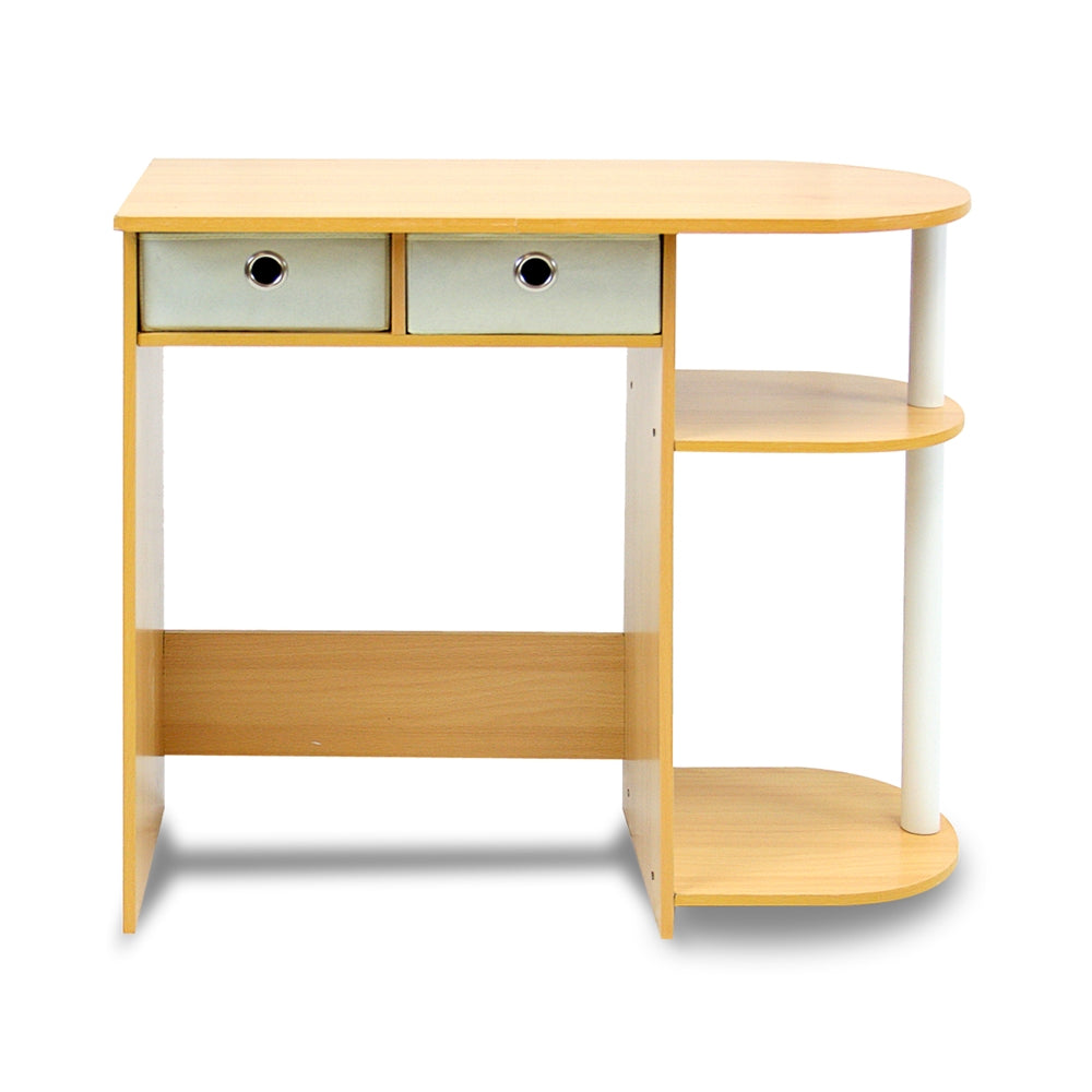 Go Green Home Laptop Notebook Computer Desk/Table, Beech/Ivory/White - Furinno