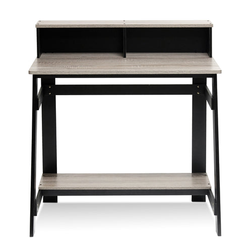 Simplistic A Frame Computer Desk, Black/French Oak Grey - Furinno