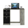 Furinno 15110 JAYA Modern Computer Study Desk, French Oak Grey/Black
