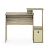 Furinno Econ Multipurpose Home Office Computer Writing Desk w/Bin, Sonoma Oak/Ivory