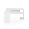 Furinno Indo L-Shaped Desk with Bookshelves, White