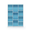 Furinno 11-Cube Reversible Open Shelf Bookcase, White/Light Blue