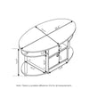FURINNO JAYA Simple Design Oval Coffee Table, Columbia Walnut/Black/Dark Brown - Furinno