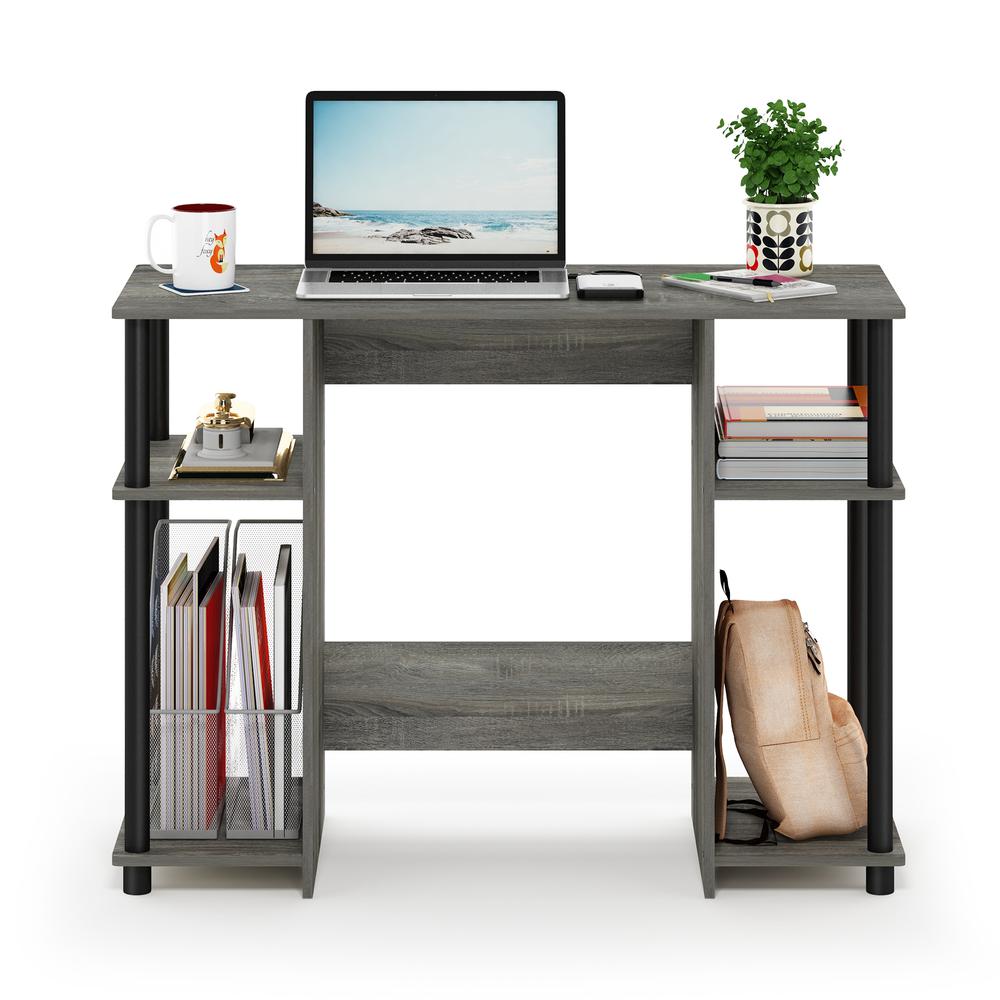 Furinno 15112 JAYA Compact Computer Study Desk, French Oak Grey/Black