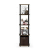 Furinno TNT No Tools 5-Tier Display Decorative Shelf with One Bin, Columbia Walnut/Black/Dark Brown