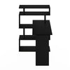 Furinno Moore L-Shape Computer Desk with 5-Tier Shelves, Americano/Black