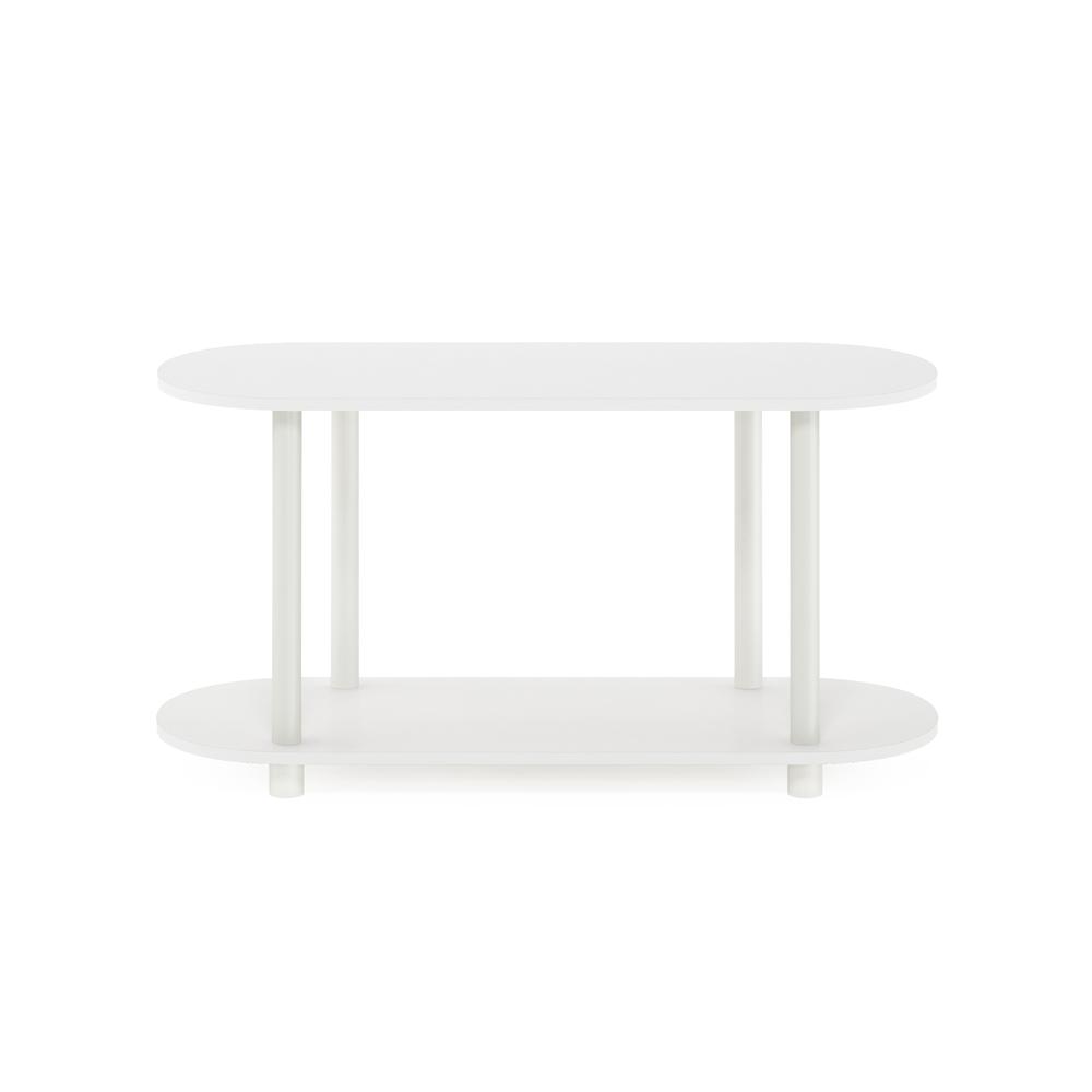 Furinno Turn-N-Tube No Tools Modern Oval Side Table, White/Virgin White