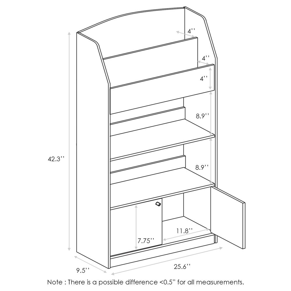 Kidkanac Magazine/Bookshelf with Toy Storage Cabinet, Light Blue - Furinno