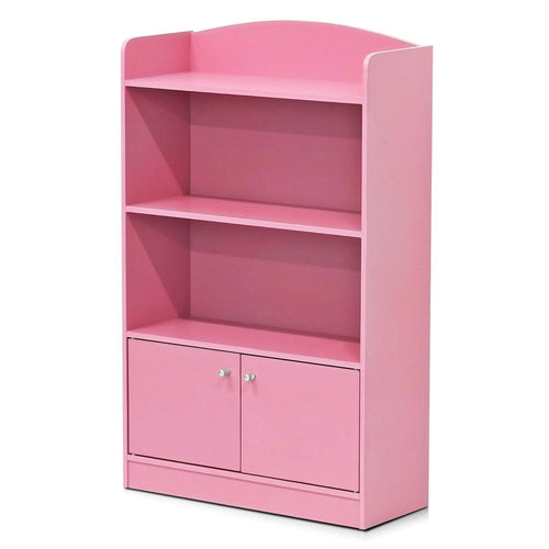 KidKanac Bookshelf with Storage Cabinet, Pink - Furinno