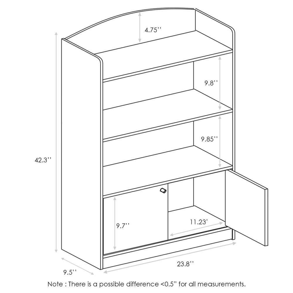 KidKanac Bookshelf with Storage Cabinet, Pink - Furinno