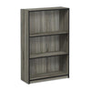 Furinno JAYA Simple Home 3-Tier Adjustable Shelf Bookcase, French Oak Grey, 14151R1GYW