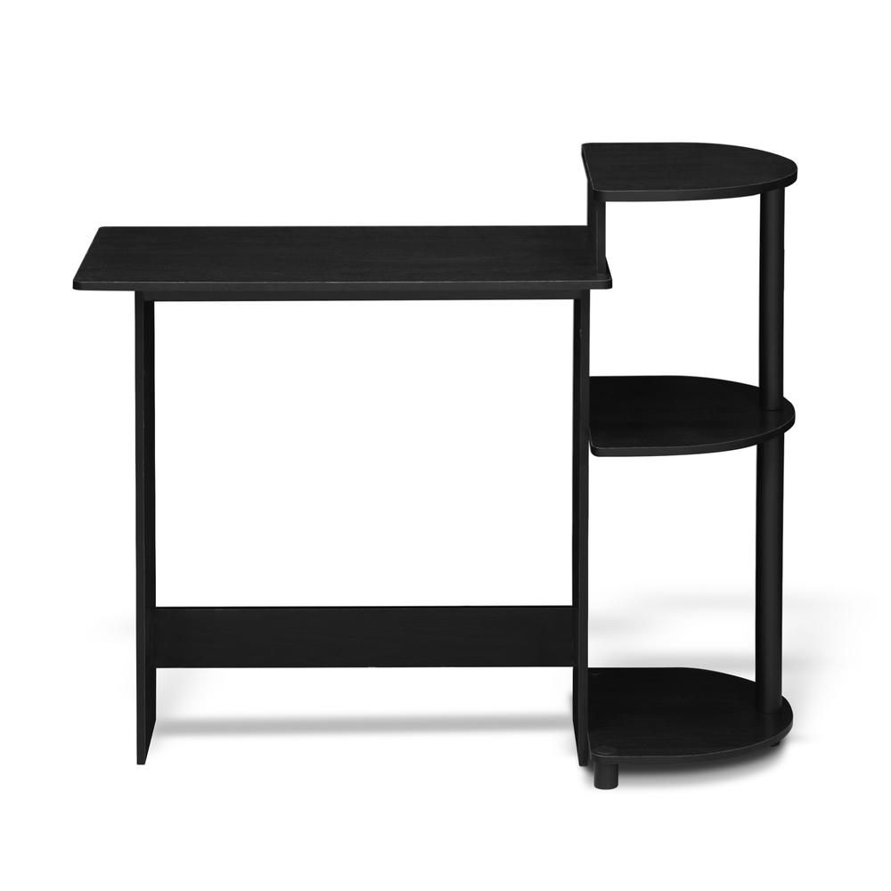 Compact Computer Desk with Shelves, Americano/Black - Furinno