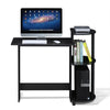 Compact Computer Desk with Shelves, Americano/Black - Furinno