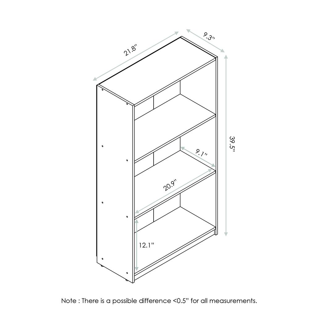 Furinno Basic 3-Tier Bookcase Storage Shelves, Pink, 99736PI