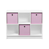 Furinno Basic 3x2 Bookcase Storage w/Bins, White/Pink, 99940WH/LPI