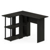 Abbott L-Shape Desk with Bookshelf, Espresso/Black, 17092EX/BK - Furinno