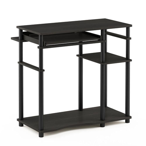 Abbott Computer Desk with Bookshelf, Espresso/Black, 17097EX/BK - Furinno