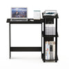 Abbott Corner Computer Desk with Bookshelf, Espresso/Black, 16086R1EX/BK - Furinno
