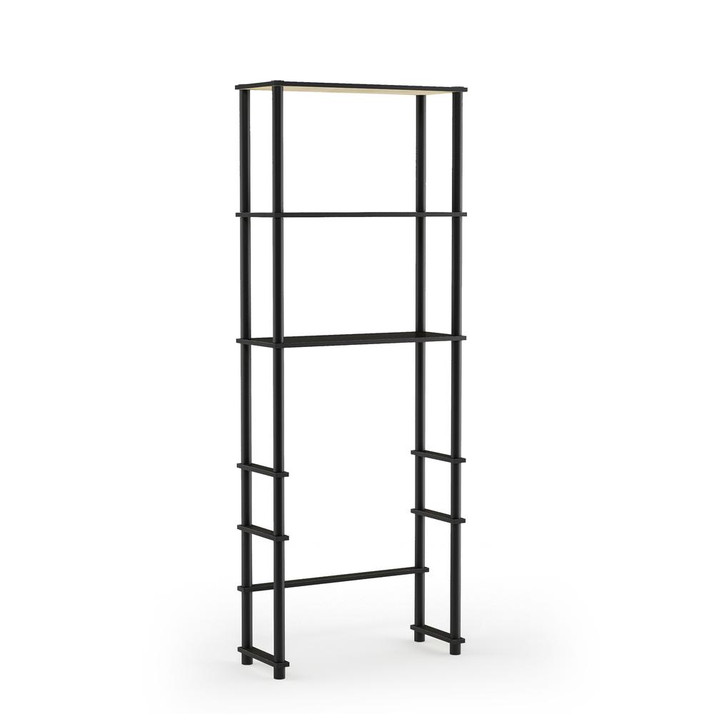 Turn-N-Tube Toilet Space Saver with 3 Shelves, Espresso/Black, 99763EX/BK - Furinno