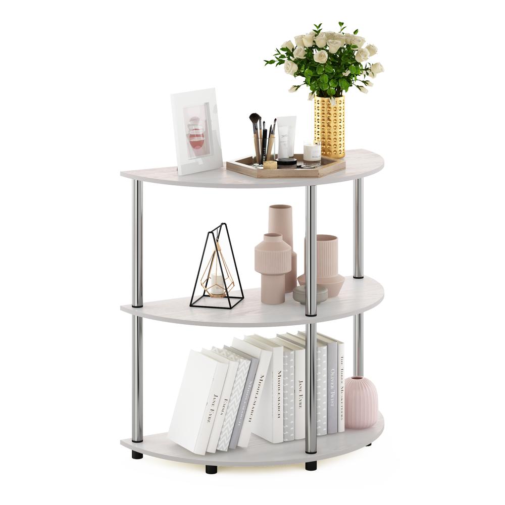 Furinno Frans Turn-N-Tube Half Round Console Table, White Oak