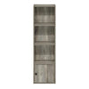 Furinno Luder 4-Tier Shelf Bookcase with 1 Door Storage Cabinet, French Oak