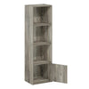 Furinno Luder 4-Tier Shelf Bookcase with 1 Door Storage Cabinet, French Oak