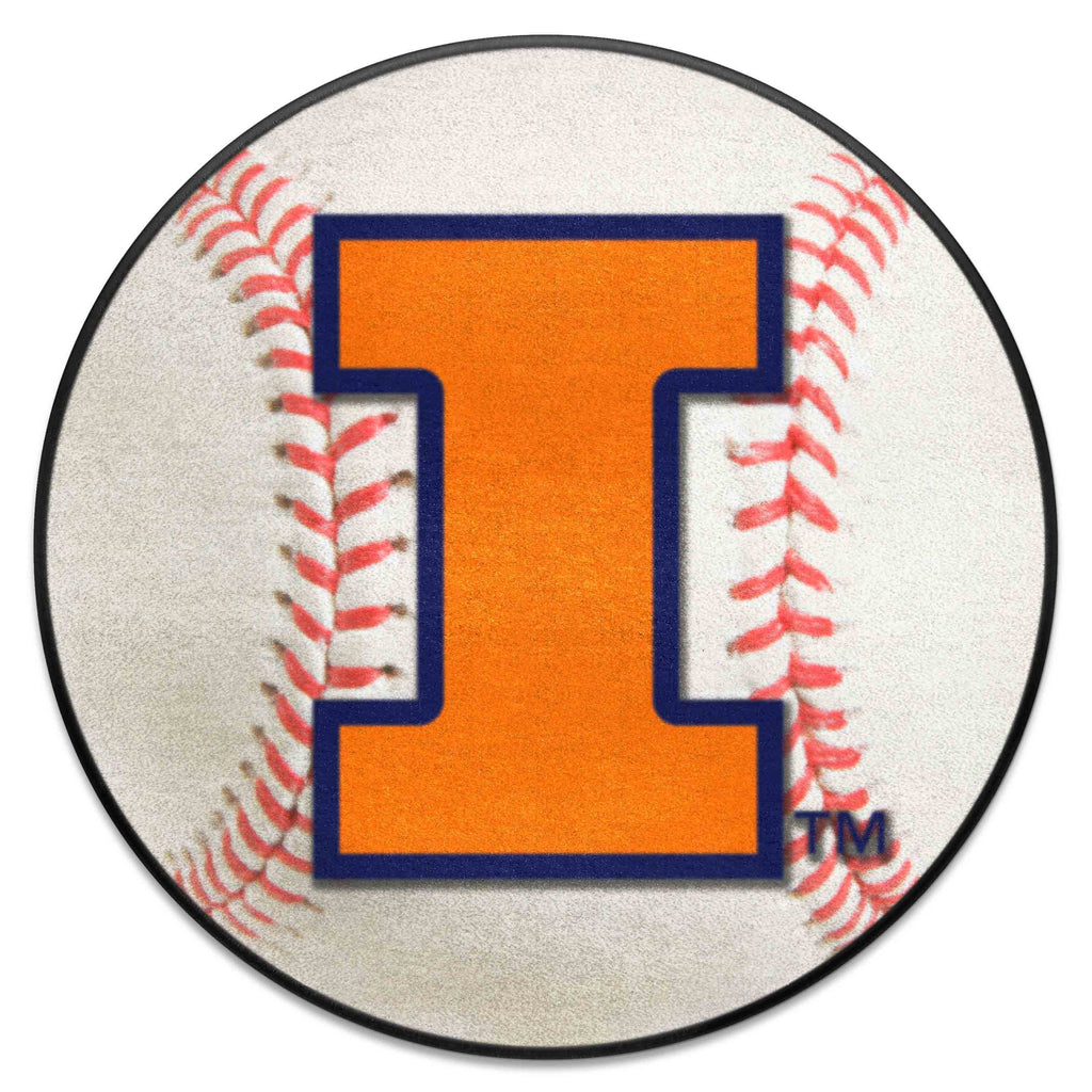 Fanmats - University of Illinois Baseball Mat 27'' diameter