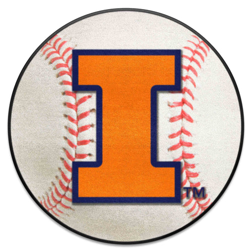 Fanmats - University of Illinois Baseball Mat 27'' diameter