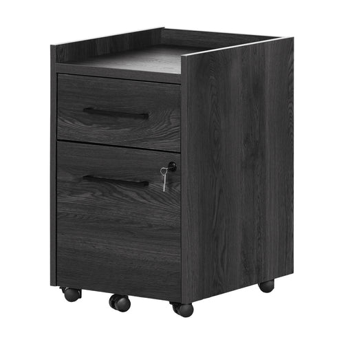 Kozack 2-Drawer Mobile File Cabinet, Gray Oak - South Shore Furniture