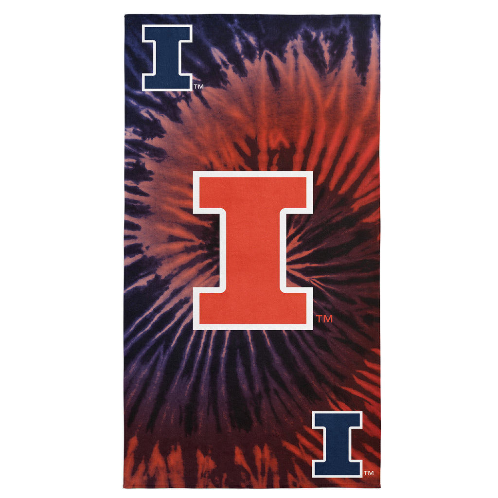 Illinois Fighting Illini NCAA Psychedelic Beach Towel 30 X 60 Inches - Northwest