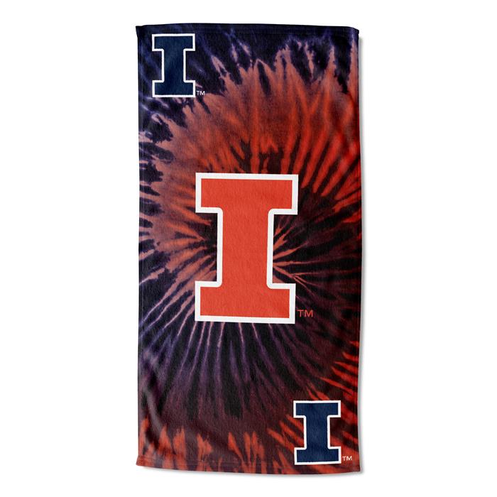 Illinois Fighting Illini NCAA Psychedelic Beach Towel 30 X 60 Inches - Northwest