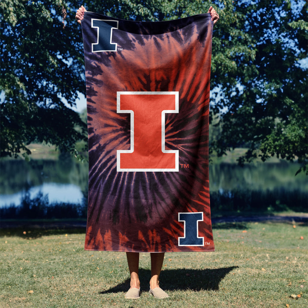 Illinois Fighting Illini NCAA Psychedelic Beach Towel 30 X 60 Inches - Northwest